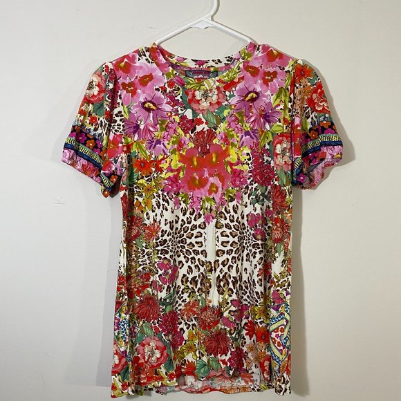 Johnny Was - Wild Garden Puff Sleeve Knit Tee - Picture 1 of 3